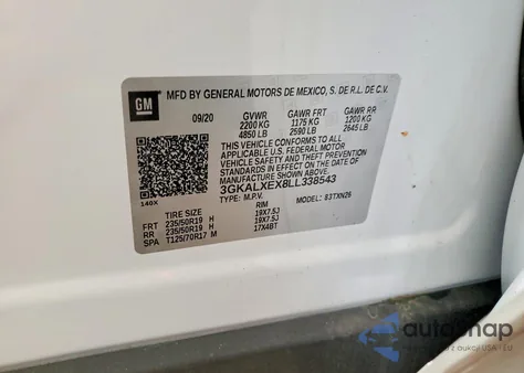 2020 GMC Terrain Denali из США, поврежденный, VIN 3GKALXEX8LL338543